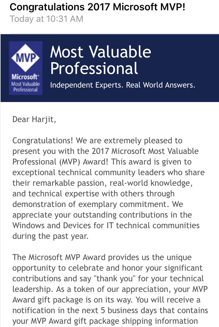 Hoorge's tweet image. I&apos;m beyond thrilled! Thank you @MVPAward &amp;amp; to all who helped with my recognition #MVPBuzz #MVPJit #TechKonnect