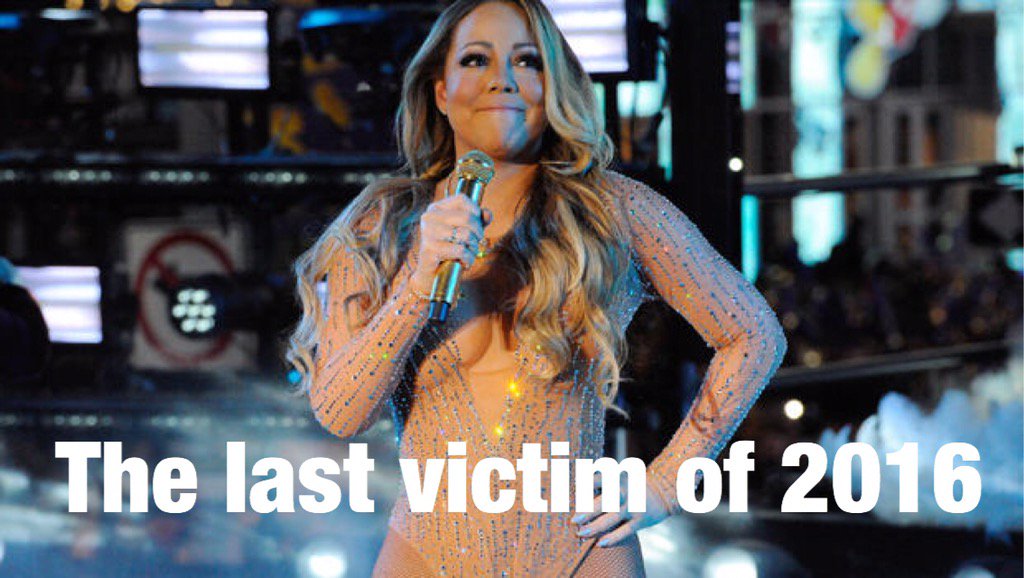 The last victim of 2016..... #MariahCarey #NewYearsEve