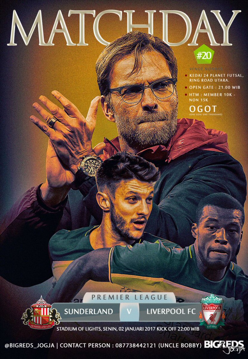 BIGREDSJOGJA's tweet photo. NOBAR MATCHDAY #20 | SUNDERLAND V #LFC | SENIN, 02/01/2017 | PKL.21:00 | KEDAI 24 PLANET FUTSAL | HTM 10K/15K | teaser by @icchanksaja https://t.co/3XxEpy2vb6