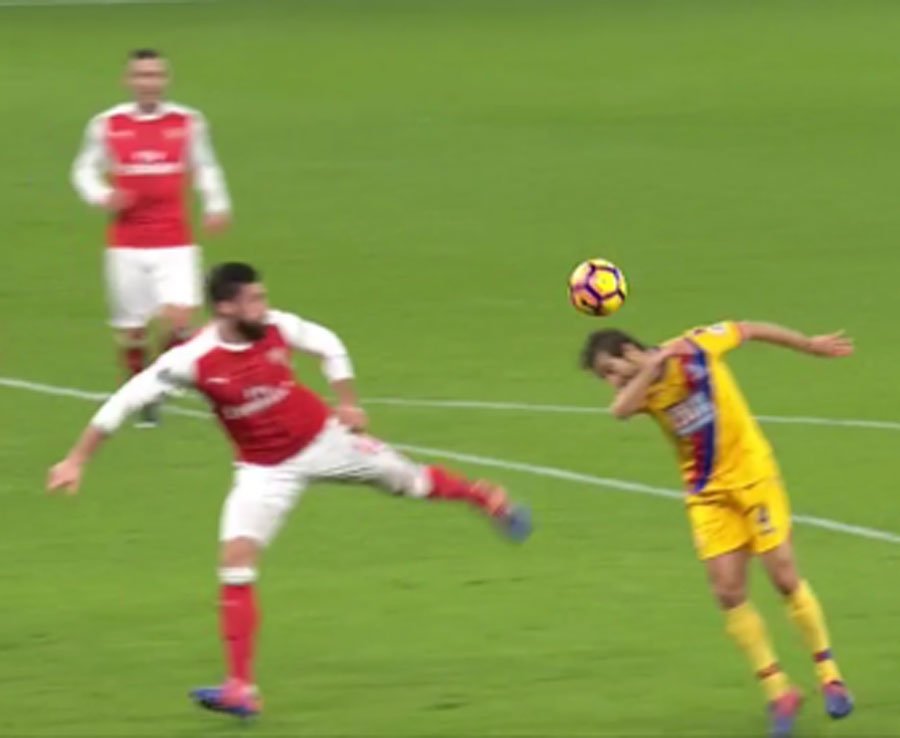 Giroud's finish was so good that Flamini was already hitting the dab before it went in