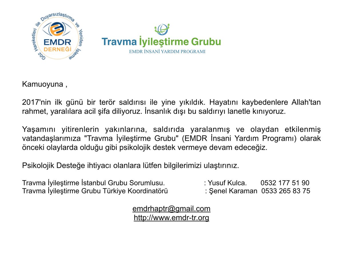 senelkaraman's tweet photo. Travma İyileştirme Grubu İstanbul Sorumlusu:Yusuf Kulca 0532 177 51 90
Türkiye Koordinatörü: Şenel Karaman 05332658375 https://t.co/hmQ6QG2YIF
