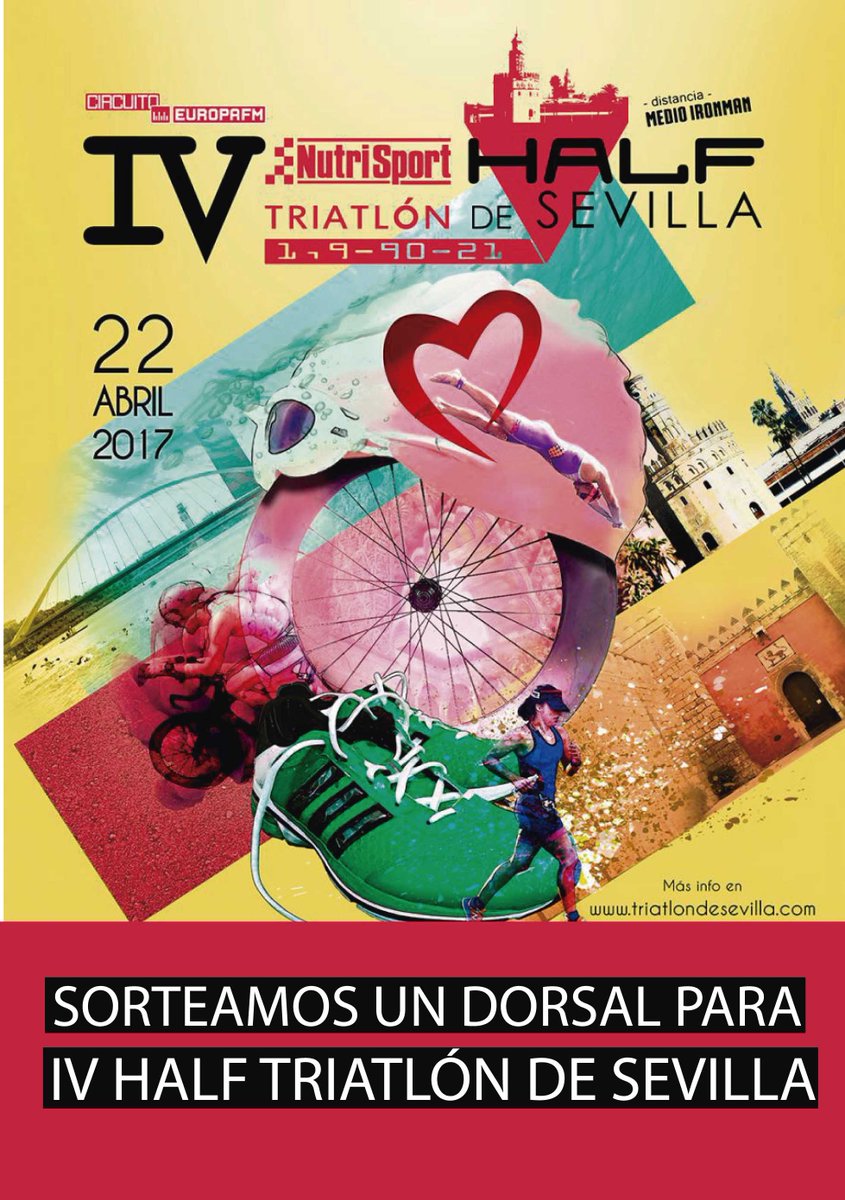 triatlonnoticia's tweet photo. ¡Gana un dorsal para HALF TRIATLÓN DE SEVILLA! Para participar entra en: https://t.co/0wKnKY0sWX https://t.co/OKfOBFX7Xm