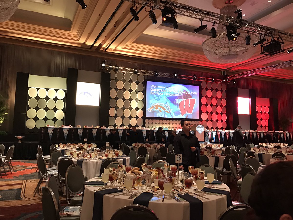 WMUFBVIDEO's tweet photo. Goodyear Cotton Bowl Luncheon has placemats decorated by local elementary students. So Cool! https://t.co/GPK7SWyJuu