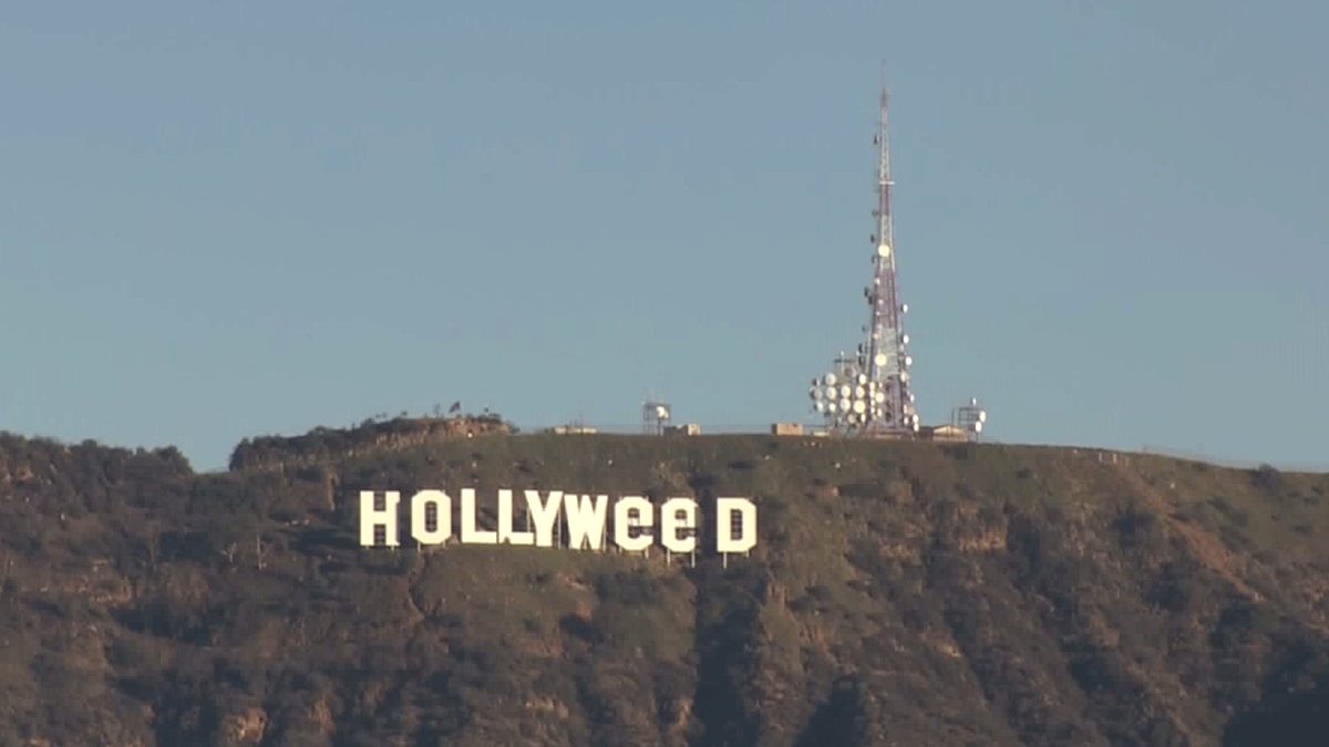 Security footage shows person altering Hollywood sign to read ‘Hollyweed,’LAPD says on.ktla.com/rE3H6