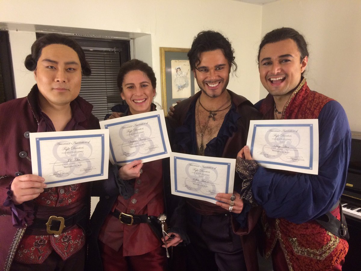 FightDirectorUS's tweet photo. Congrats to the opening night cast of @MetOpera's Romeo &amp; Juliet. They all got their AAFD certificates for all their hard work! https://t.co/uHkzhQPNH3
