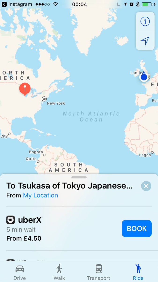 glennflanagan's tweet photo. F-me! @Uber is cheap these days.
#AppleMapsFail https://t.co/Gpw2wZjNyH