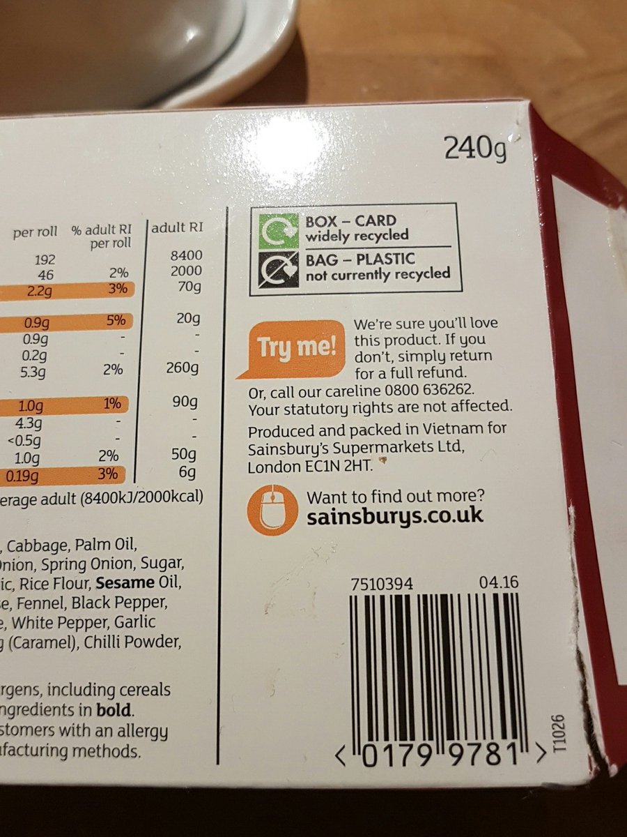 soundgoduk's tweet photo. @sainsburys Hi Ash, it was the Westwood cross store. Barcode pic attached https://t.co/fScmNS6oOo