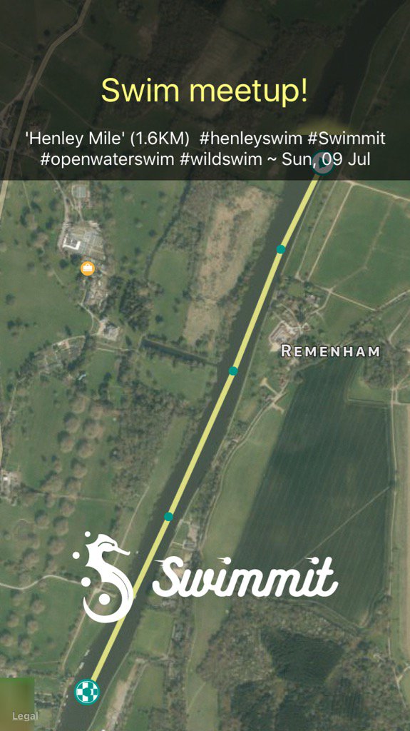 swimmitapp's tweet photo. 'Henley Mile' (1.6KM) #henleyswim #Swimmit #openwaterswim #wildswim ~ Sun, 09 Jul https://t.co/7VCB9NSilG https://t.co/RzHB6vFBVs