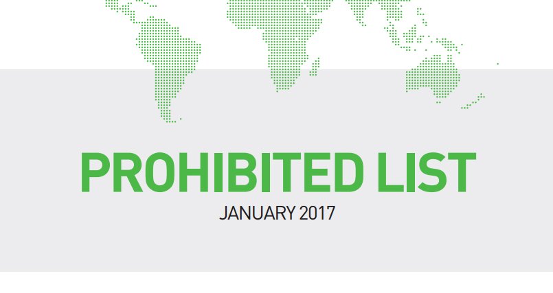 REMINDER: The 2017 Prohibited List comes into effect today: ow.ly/puO3307B0H7