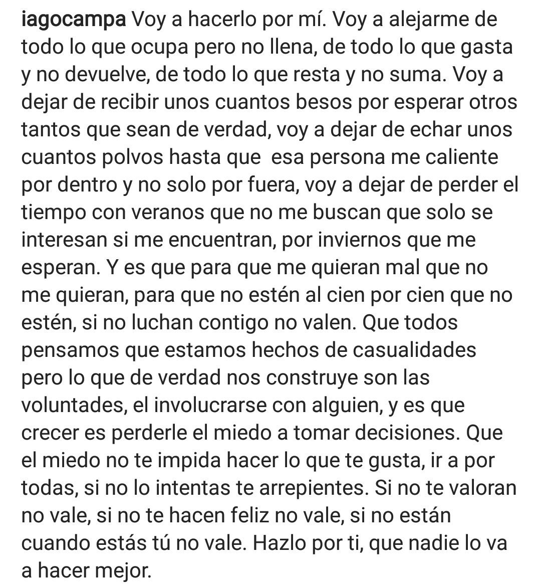 iagocampa's tweet photo. Voy a hacerlo por mí. https://t.co/2bkXy2DNjS