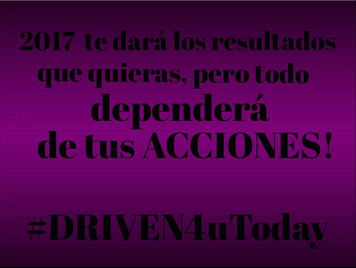 DRIVEN4uToday's tweet photo. Que planeas para este nuevo año? Re condiciona tu mente y prepárate para lograr tus metas!
#NuevoAño #NuevaMetas #DRIVEN4uToday https://t.co/qJjZidg9GW