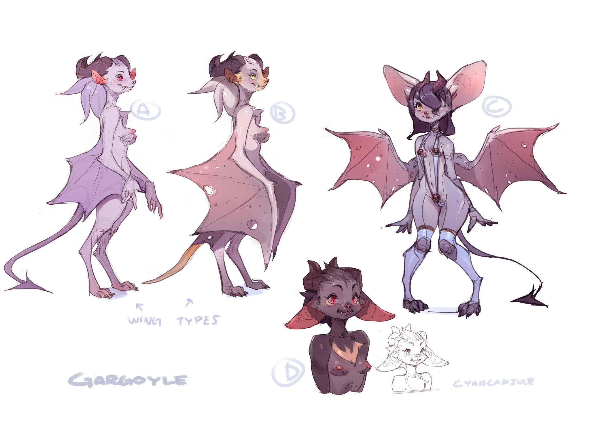 Cyancapsule Ar Twitter Gargoyle Concepts I Drew For Doxyonta S Sexena Game Consider Supporting The Project Over At T Co Yintoynfye T Co Hrosnofldt
