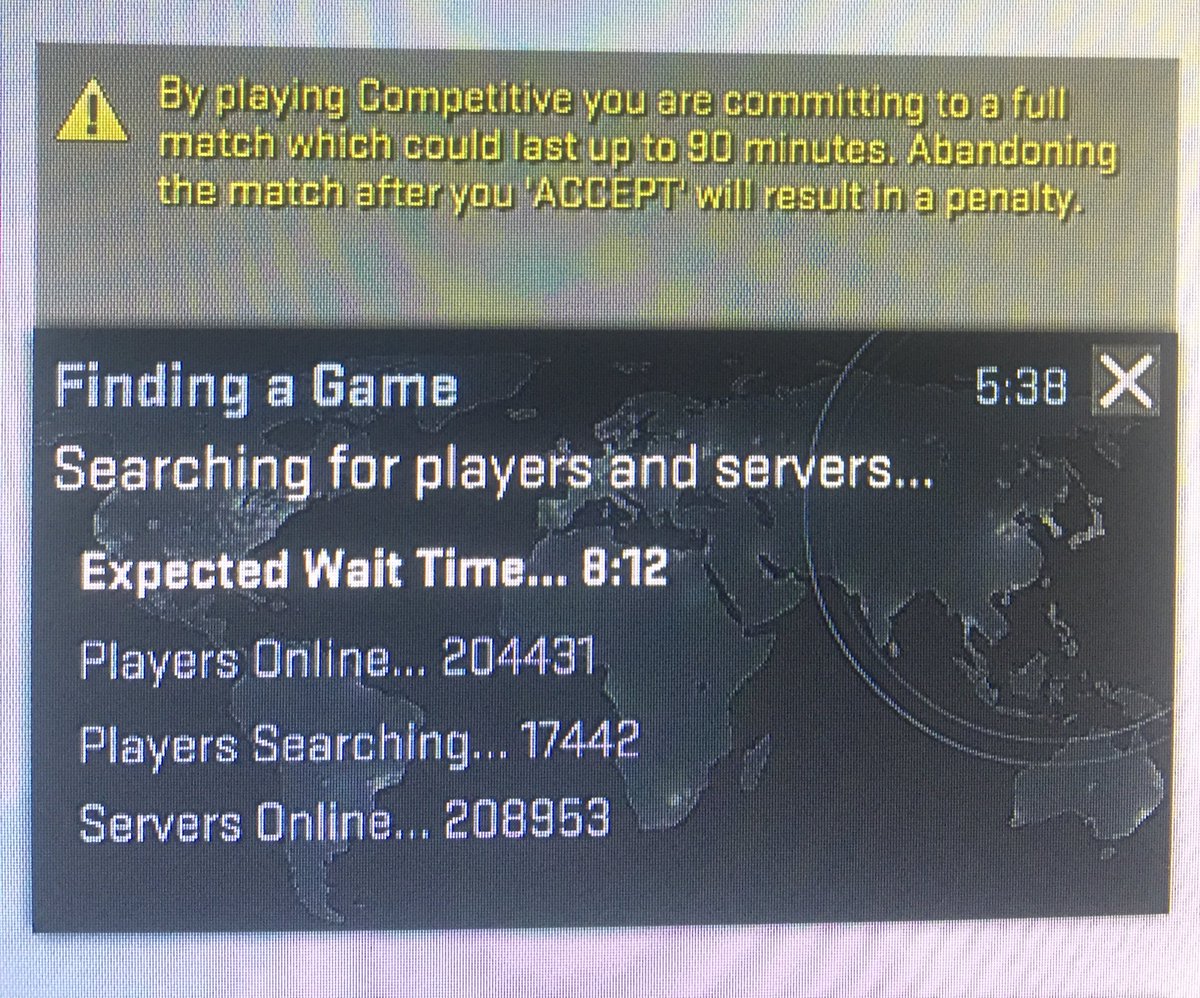 iamxyphir's tweet image. What's going on!!! Servers weren't working and now 8 minutes wait time? So confused #valvepleasefix