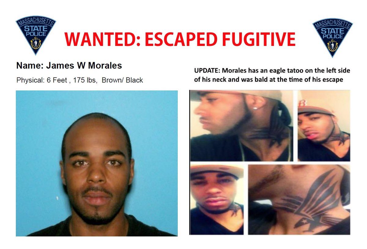 MassStatePolice's tweet photo. UPDATE: We have recovered the stolen green Chevrolet Lumina. MORALES remains at large and is being intensively sought by law enforcement. https://t.co/qTPQO1oZ23