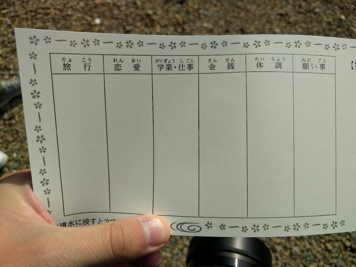 名古屋熊 おみくじ引いたら白紙だった