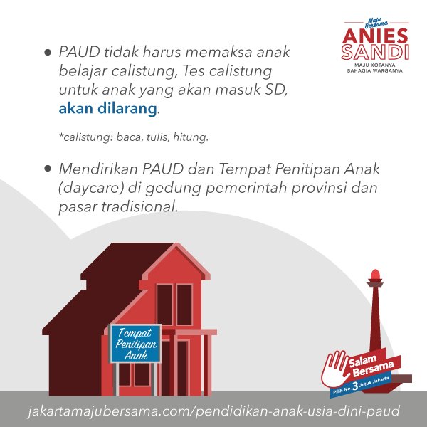 Kebijakan untuk PAUD yg lainnya, bisa dilihat di sini :). Keren yaahhh? #ResolusiAniesSandi