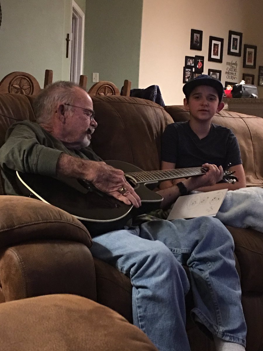 flyingleigh3's tweet photo. Papa teaching Scott to play the guitar #priceless https://t.co/INAsWiCon5