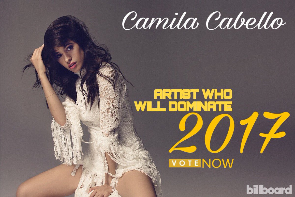 5HereForCamila's tweet photo. Billboard, Who do you think will be the artist who will dominate 2017? 

*Billboard post a photo* 

Thank you Billboard. @billboard https://t.co/mrAYTYn7k5