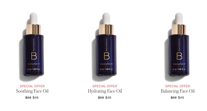 BeautycounterJ's tweet photo. Our face oils are on sale for a limited time-save $20 each! https://t.co/0KicE2YdSd #faceoils #hydrating #balancing #soothing #happynewyear https://t.co/4Zh4plGO4y
