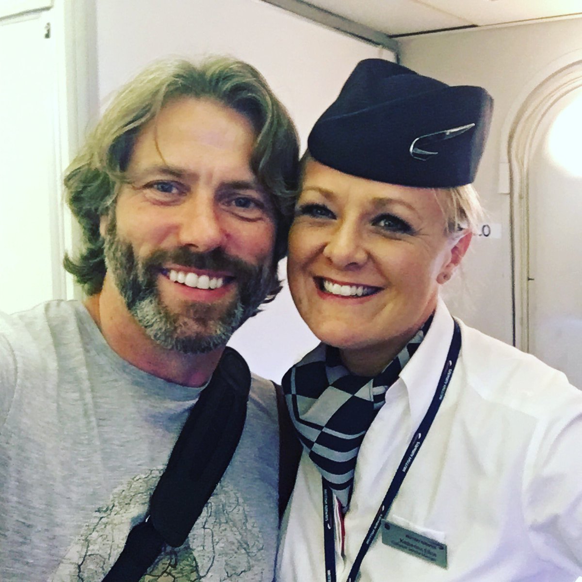 JohnBishop100's tweet photo. Thanks to Katherine and all the crew on my recent flight from Cape Town with @British_Airways ...we all love an upgrade 😉 https://t.co/WoaT5s6bkD