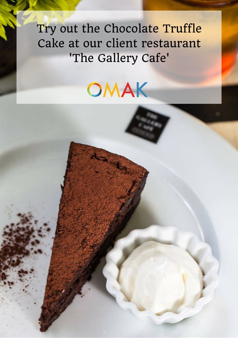 omak_tech's tweet photo. Try out the Chocolate Truffle Cake at our client restaurant ‘The Gallery Café’. Avoid disappointment by reserving your table via Reztguru. https://t.co/WN3dnCw1aa