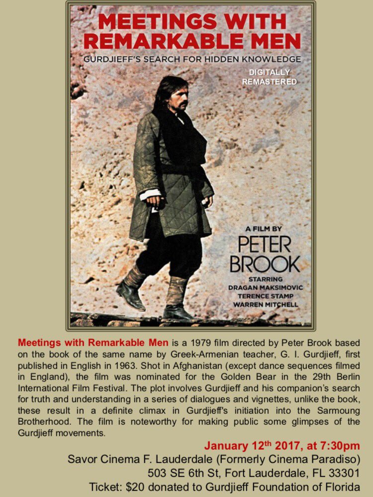 Gurdjieff Florida On Twitter Screening Of Meetings W - 