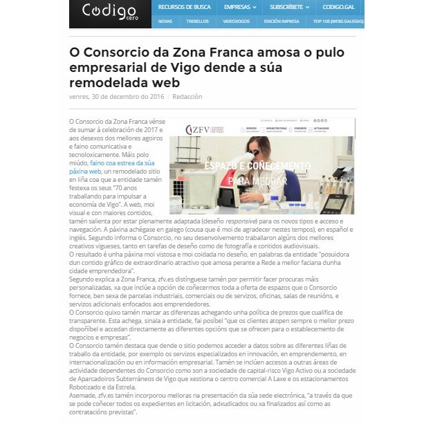 A2LabIdeas's tweet image. #Feliz2017 Iniciamos año lanzando🚀 con @zonafrancavigo su nueva web zfv.es #SomosCreativos bit.ly/EQUIPOA2