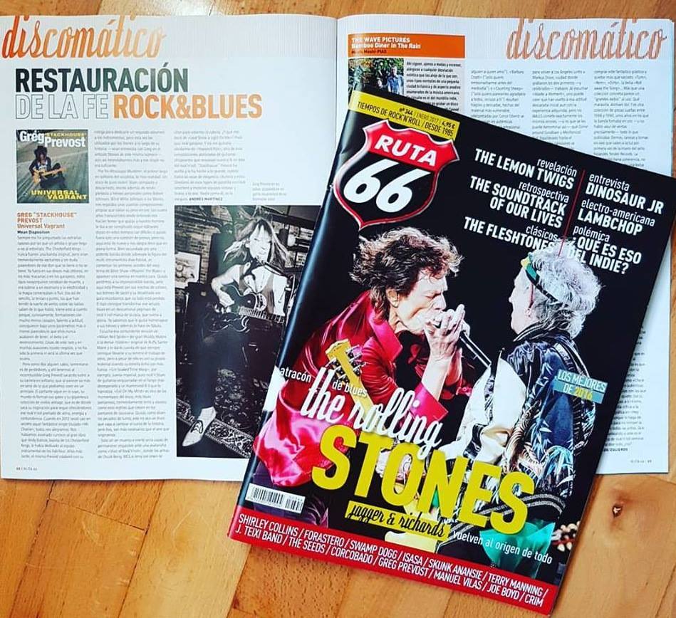 "Universal Vagrant" by Greg "Stackhouse" Prevost....Record of the month in Ruta 66 magazine!!!