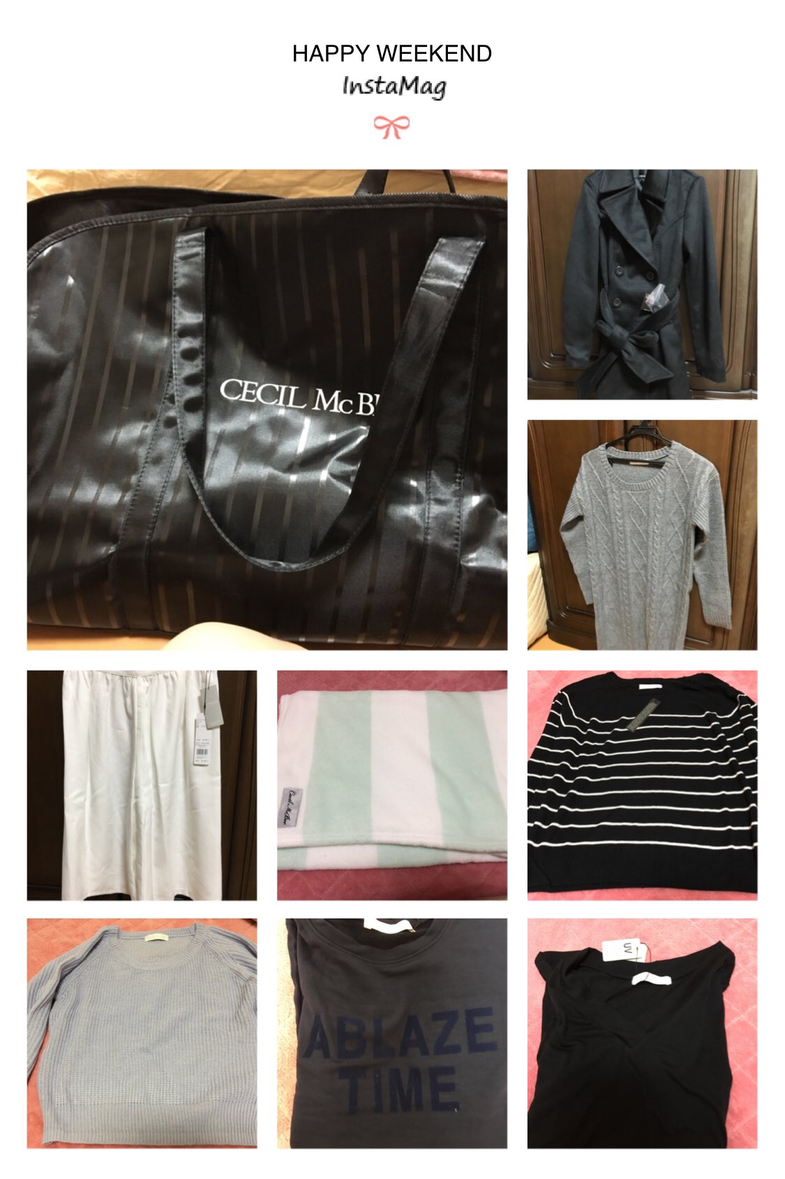 K2 セシルマクビー福袋中身公開 黒コート グレーのニットワンピース 紫ニットトップス ボーダーニットトップス 黒い薄手トップス 紺tシャツ 白ガウチョ ブランケット 当たりかな 嬉しい T Co Lwnulppf3c Twitter