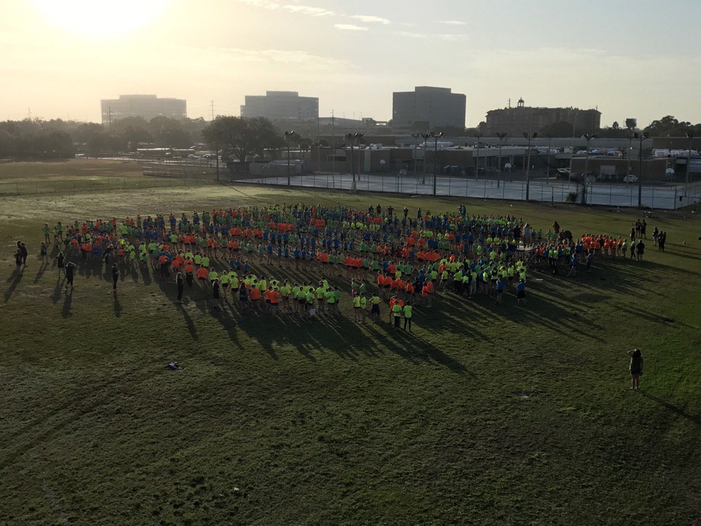 OrabsAD's tweet photo. Dress rehearsal before heading to the Raymond James Stadium and the Outback Bowl. https://t.co/P3XeBYo6Qa