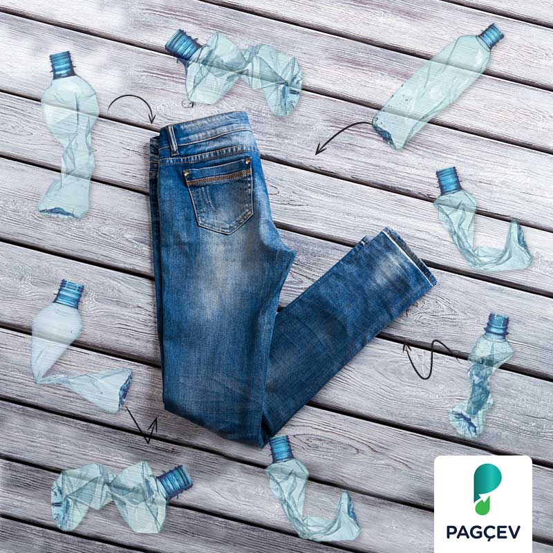 pagcev's tweet photo. Sadece 8 PET şişenin geri donüştürülmesiyle 1 kot pantolon elde edilebildiğini biliyor muydunuz? #pet #kotpantolon #çevre #geridönüşüm https://t.co/SNJ6XEt5rE