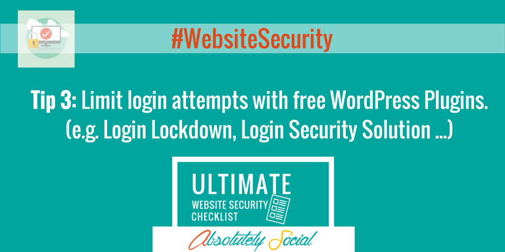 AbsolutlySocial's tweet image. Limit login attempts with free WordPress Plugins. #WebsiteSecurity #WordPress #WebSecurityTips