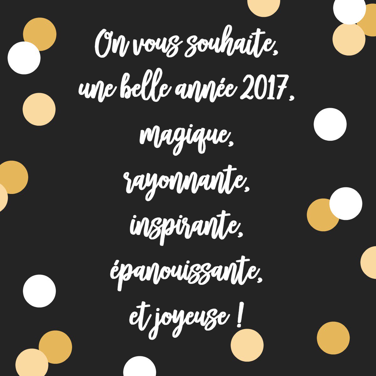 Belle année à tous ! #modernconfetti #voeux2017 #meilleursvoeux #decorationmariage