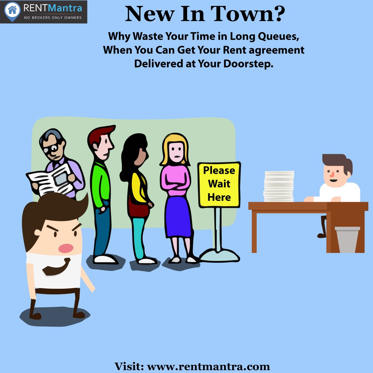 Rentmantra's tweet photo. Why Stand in Long Queues, When You Can Easily Get #RentalAgreement Delivered At Your Doorstep.
#Avoidqueue #Rentmantra #brokerfree #Noida https://t.co/87GcYRN83u