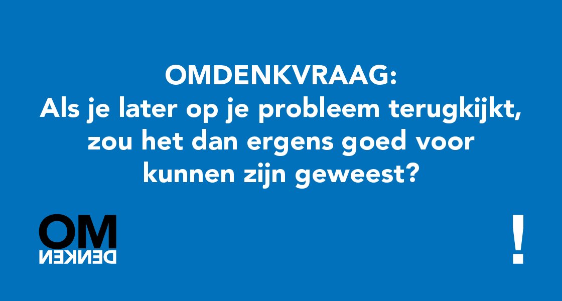 Omdenken's tweet photo. Kijk eens anders naar jouw probleem en stel jezelf een omdenkvraag. https://t.co/kjfBzoQA0O