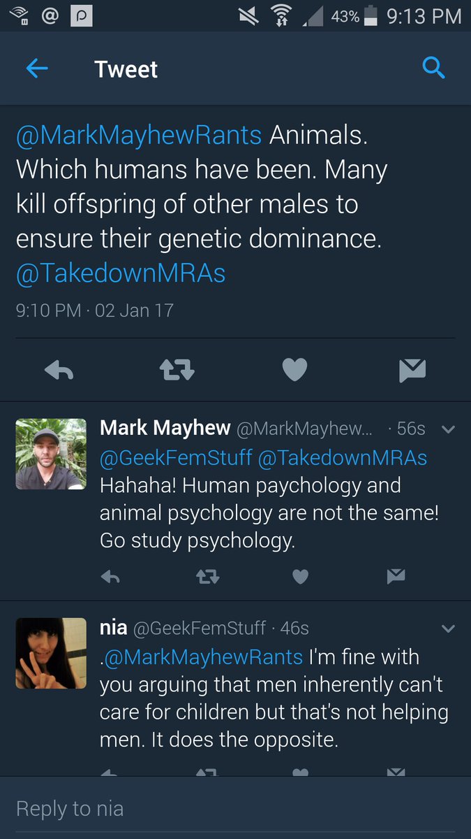 This is what it looks like when Feminists try and argue with emotion, instead of facts, studies and statistics. 😧 #logicandreasoning