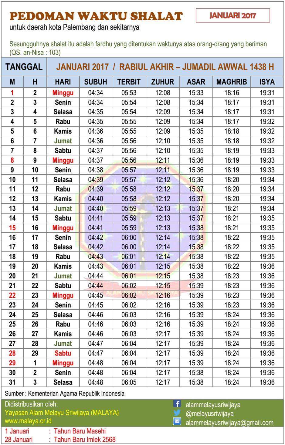 Jadwal Waktu Sholat Di Johor Malaysia