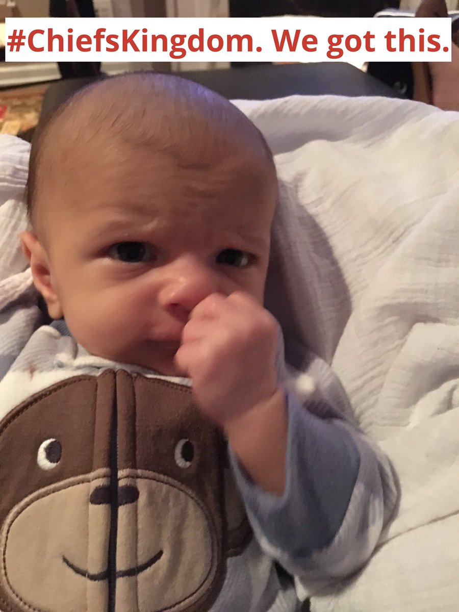 sutera44's tweet photo. Lil Jerry is focused on our playoff bye week. #AFCwestChamps #3MoreWins #ChiefsKingdom https://t.co/hbsJ0CD9db