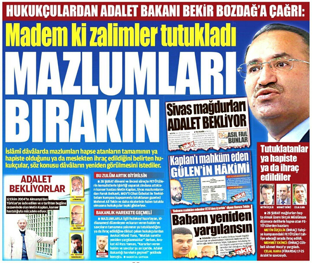 <a href="/bybekirbozdag/">Bekir  Bozdağ</a> sayın bakanım  Vatan haini hakim savcıların kararları yok hükmündedir talimatlar AB de sen alınma
 KapsamlıAf