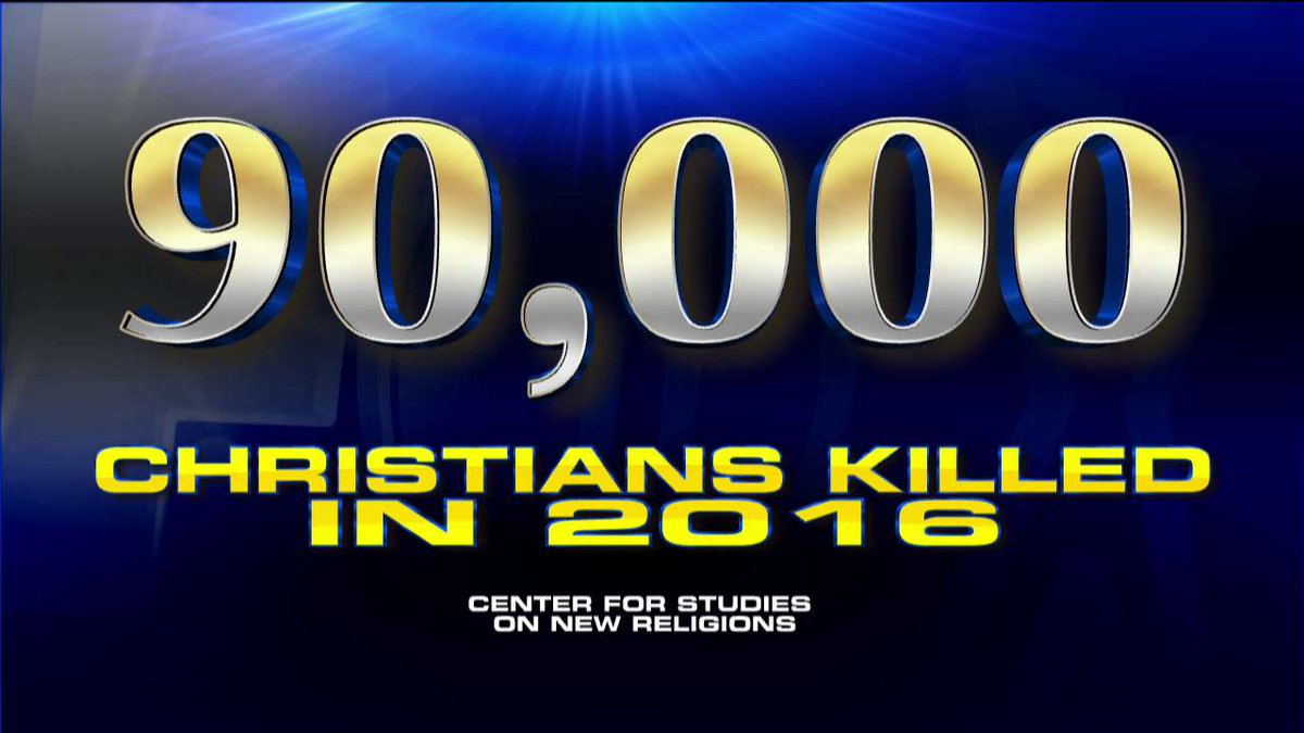 FoxNews's tweet photo. 90,000 Christians were killed in 2016. https://t.co/7Sqz8Yof0a