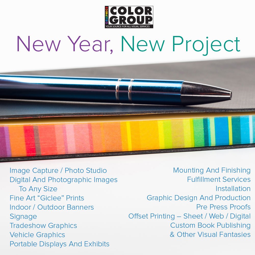 ColorGroupInc's tweet image. Tackle all of your projects this year with help from Graphics by Color Group!  We’ll get it done!
#newyear2017 #GraphicDesign