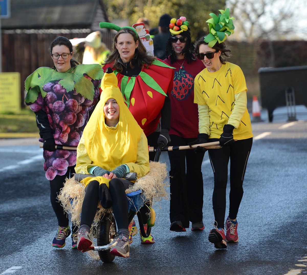 NickParford's tweet photo. Competitors race around Sunninghill at this year's Fancy Dress Wheelbarrow race.@ExpressSeries https://t.co/oqinvqD3dM