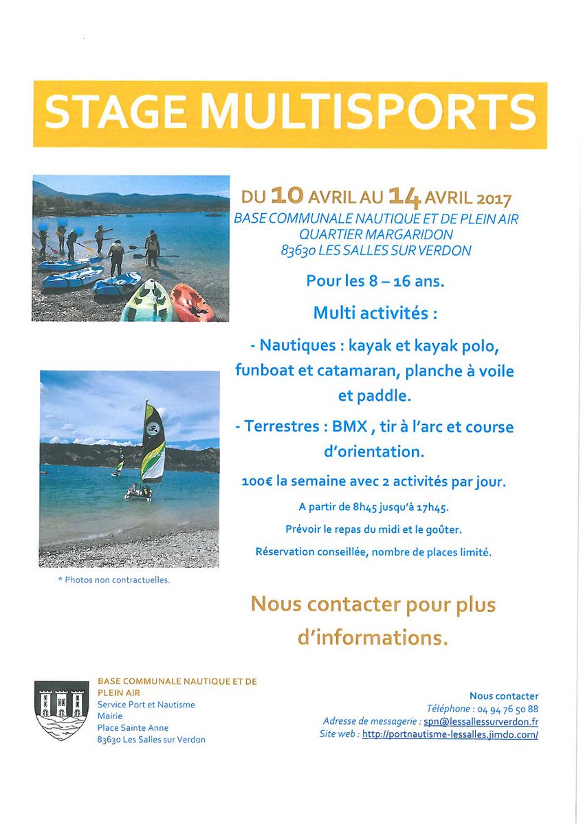 BaseVerdon's tweet image. Ne ratez pas notre stage multi sport pendant les vacances d'avril !