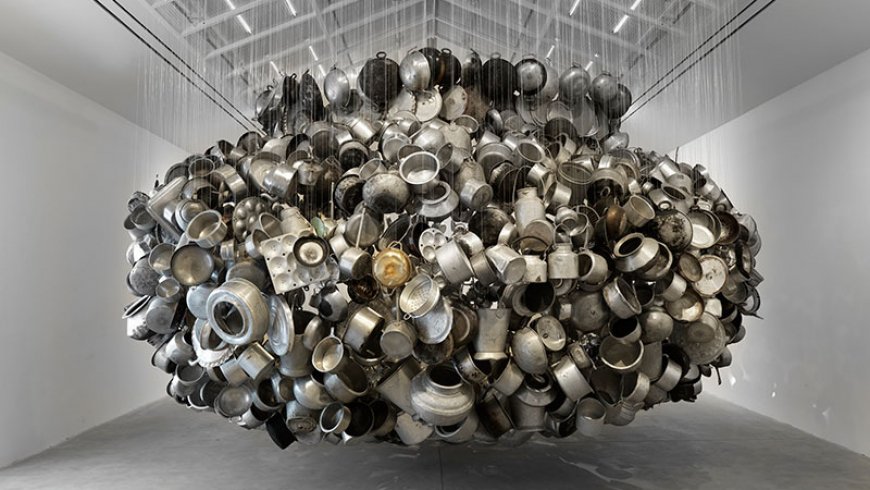 craftsmagazine's tweet photo. Coming soon to @warwickartsmead #SubodhGupta's sculptures constructed from everyday domestic objects https://t.co/DmSQfSHZMt https://t.co/KXBpWLLlzi