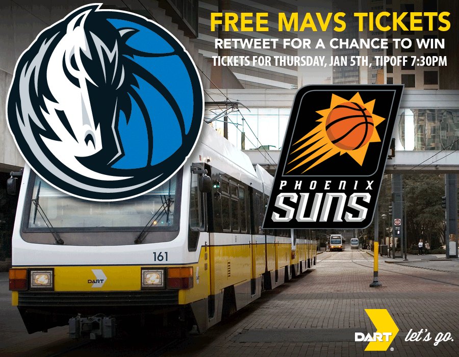 dartmedia's tweet photo. Ever DART to the @AACenter? Give it a try! RT for a chance to win two tickets to #DALvsPHX! Winner picked @ 3pm on Wednesday. @MrJim_Harris https://t.co/WXuKSXnuyo