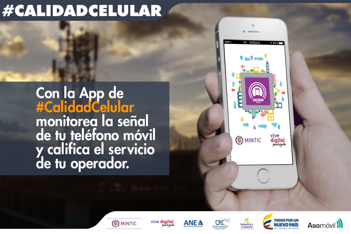 IndustriaDigCol's tweet photo. Descarga la aplicación #CalidadCelular y conoce el mapa de cobertura de tu operador móvil https://t.co/jQyM9hyVjM https://t.co/pPHplo2cmu