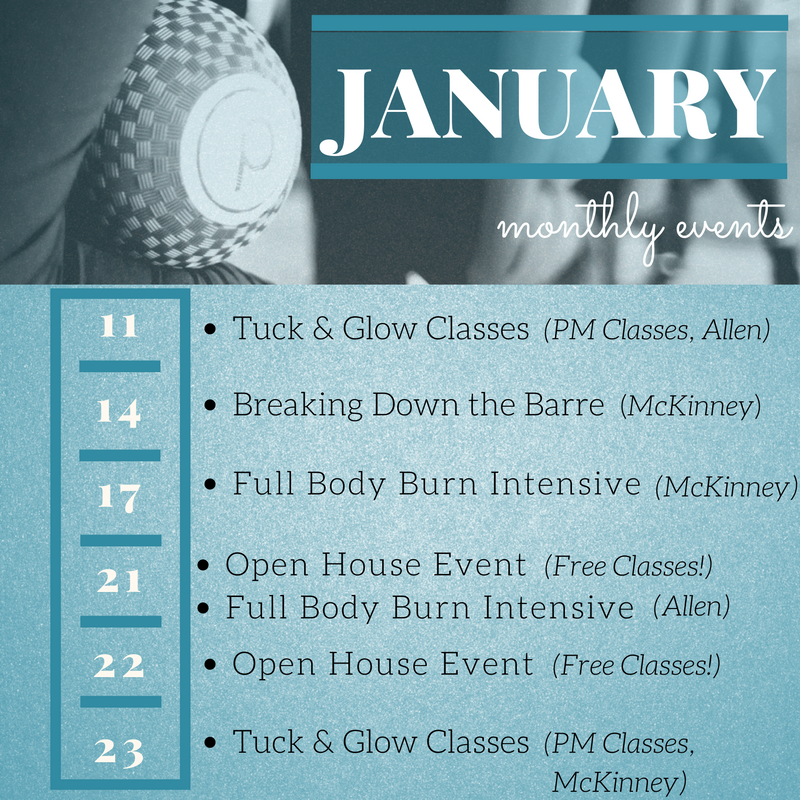 PBAllenMcKinney's tweet photo. January brings a studio challenge, tuck &amp; glow, 90-minute intensives, an open house + more! https://t.co/ggtIWhDlyN https://t.co/PMTe9aZ6IX
