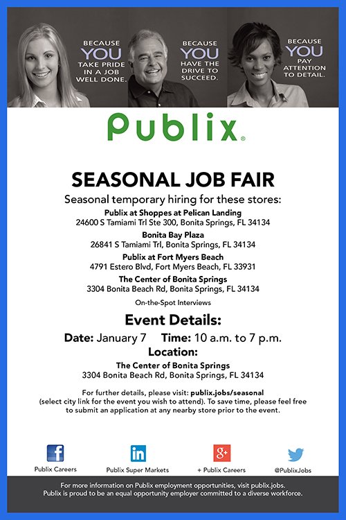 Tomorrow, Bonita Springs! Join us at this job fair for seasonal jobs.   #Hiring #Jobs #TempJobs #BonitaSprings