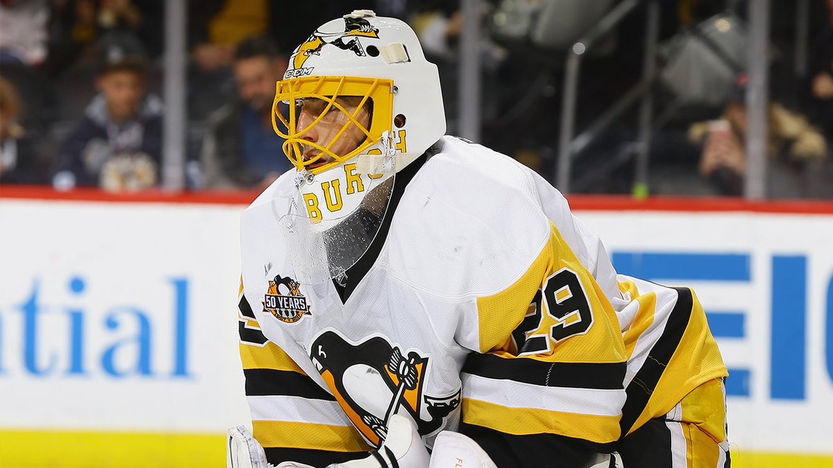 penguins's tweet photo. Marc-Andre Fleury has been named the NHL's third star of the week. Way to go, Flower! Read more: https://t.co/uKVbKcxuvH https://t.co/lqGxnYIjQH