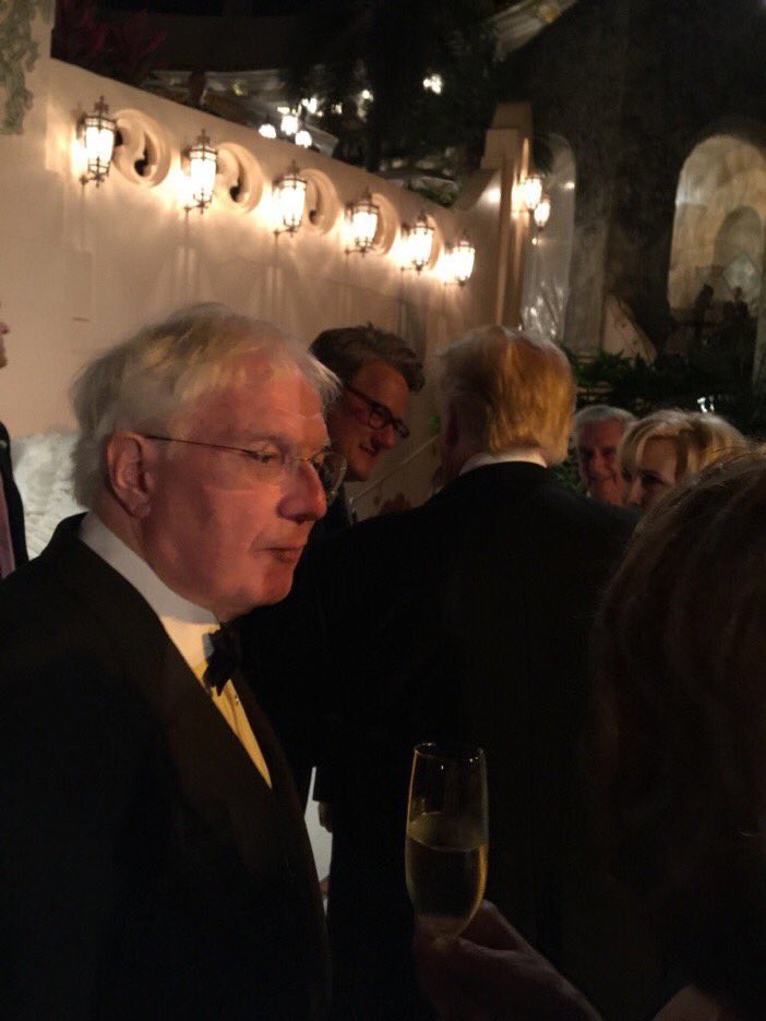 Tristanshouts's tweet photo. .@JoeNBC @ChrisReimer @JonHutson Here u & Mika are at the pay-2-play party w/Trump among the party revelers in Florida. #NotAMeeting https://t.co/AVg9nUbLZJ